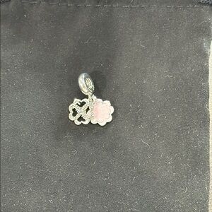 Pandora Silver and Pink Floral Necklace